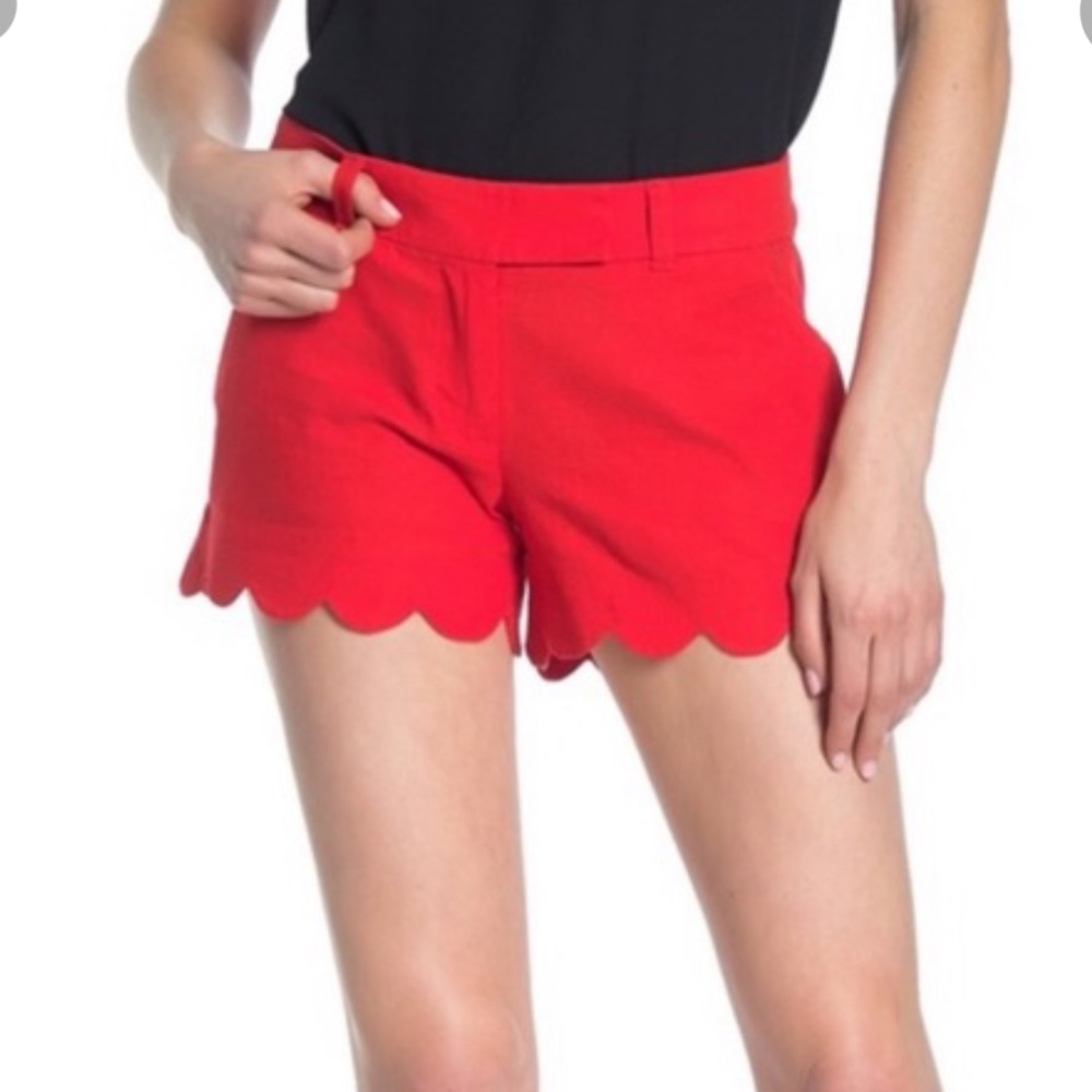 Red J Crew linen shorts size 4